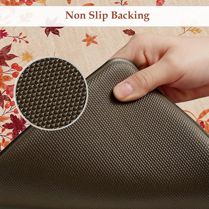 KIMODE Fall Kitchen Mats Cushioned Anti Fatigue 17"x47"+17"x29", Padded Kitchen - Image 6