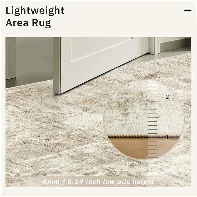 Soalmost 4x6 Area Rugs for Living Room, Vintage Washable Rugs for Dining Room - Image 7