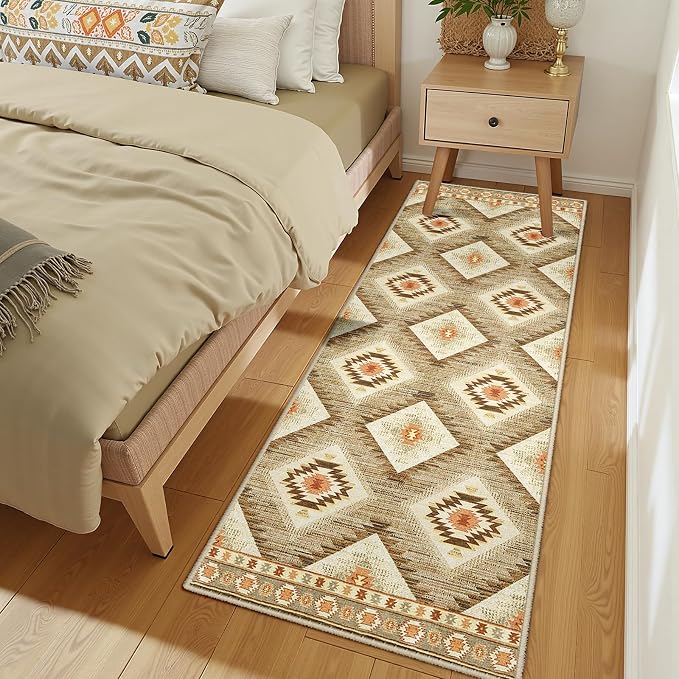 Area Rug 2x6 Rug Machine Washable Non-Slip Low Pile Print Pattern Western Rug - Image 7