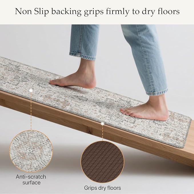 GENIMO Kitchen Mats for Floor 2PCs, Washable Anti Fatigue Mat for Cushioned - Image 4
