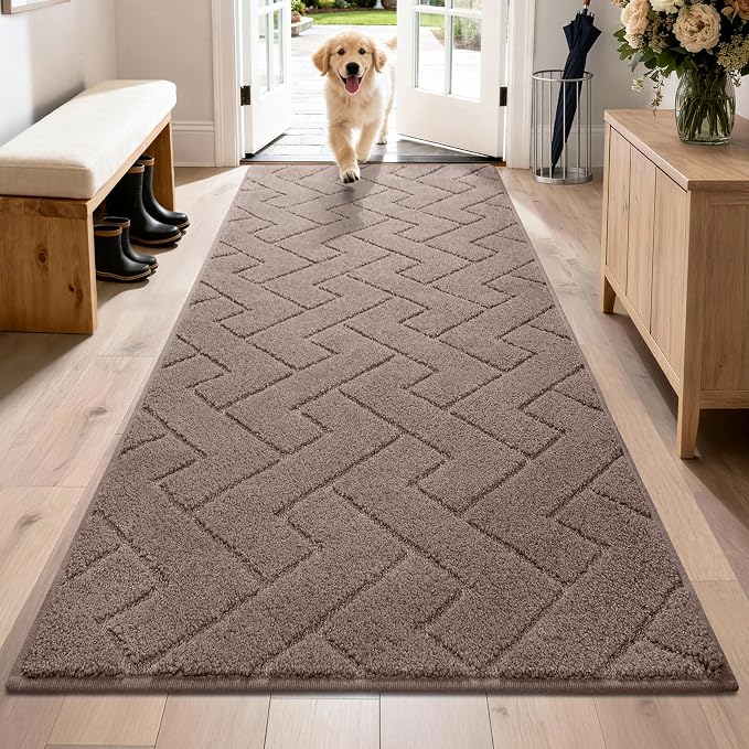 PURRUGS Dirt Trapping Door Mat 32" x 70", Non-Slip Machine Washable Entry Rug by PURRUGS