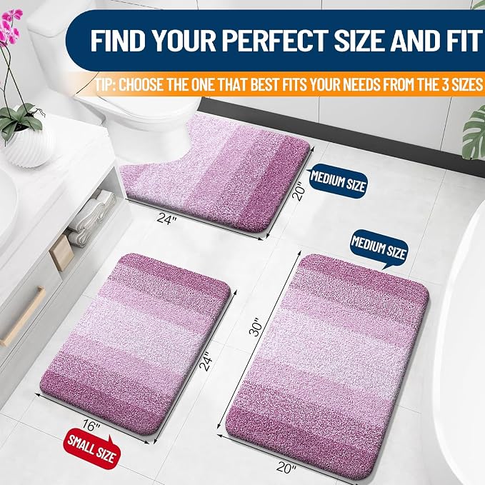 OLANLY Large Bathroom Rugs Mat 40x24, Extra Soft Absorbent Microfiber Bath Rugs - Image 2