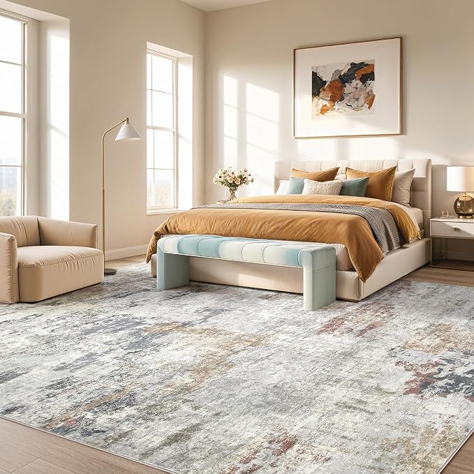 DMOYEST 9x12 Area Rug for Living Room, Washable & Non Slip Large Indoor Carpet - Image 3