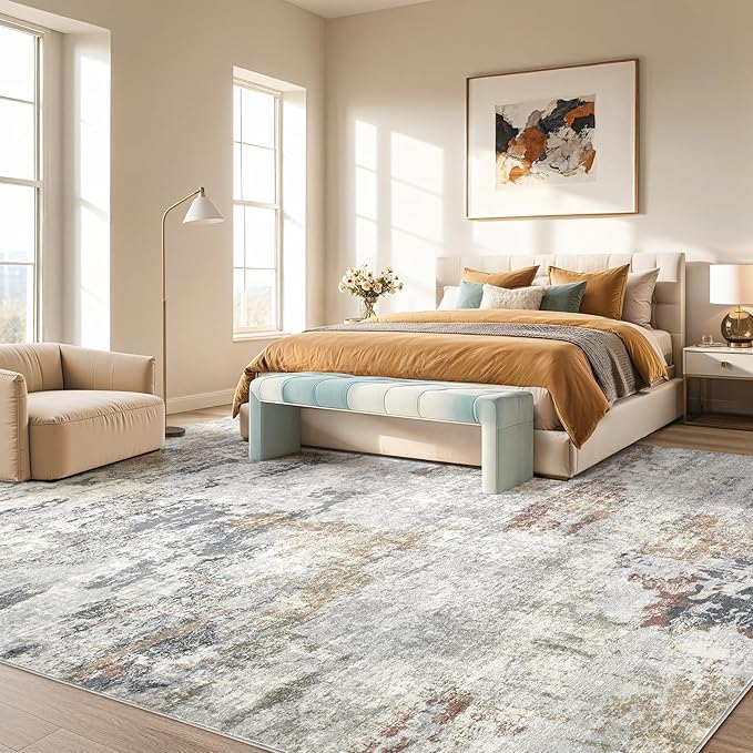 DMOYEST 7x9 Area Rugs for Living Room, Washable Large Abstract Rug, Non Slip - Image 4