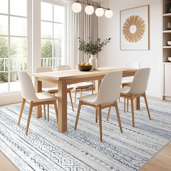 Nakagishi 6x9 Area Rugs Living Room: Washable Boho Large Neutral Soft Farmhouse - Image 4