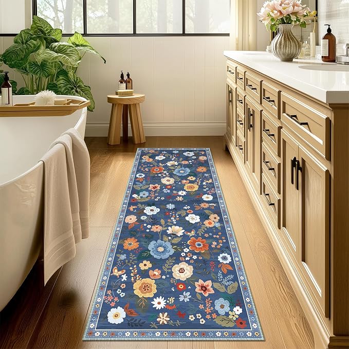 RELEANY Floral 2x10 Area Rugs Washable Print Boho Cute Carpet Non Slip Flower - Image 8