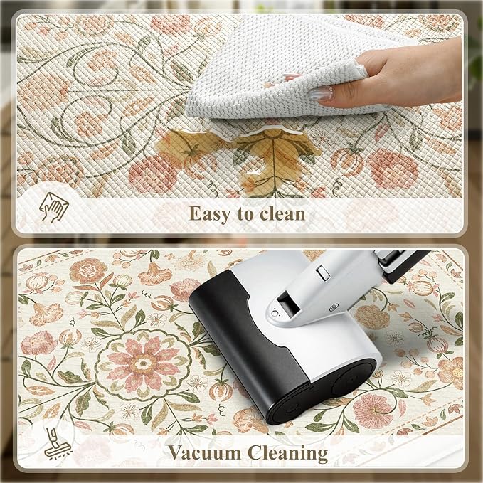 KIMODE Anti Fatigue Mats for Kitchen Floor Non Slip, Farmhouse Boho Floral - Image 5