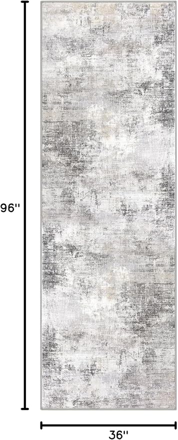 IOHOUZE Abstract Runner Rug 3x8 Ft Washable Runners - Image 2