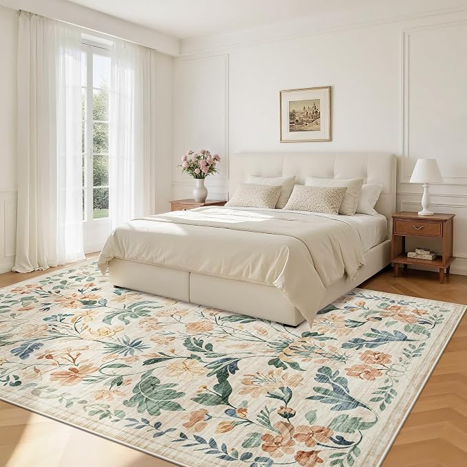5x7 Area Rugs Washable Rug: Boho Living Room Rug Soft Non-Slip Low Pile Carpet - Image 2