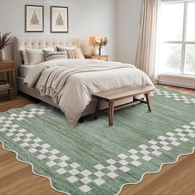 Small Bedroom Area Rug 3x5 Checkered Area Rug by GarveeHome