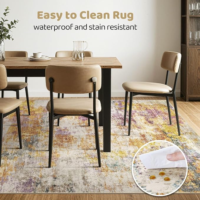 12x18 Area Rugs Living Room: Washable Large Abstract Modern Soft Stain - Image 6