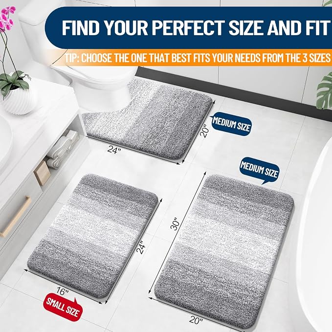 OLANLY Bathroom Runner Rugs Mat 40x20, Extra Soft Absorbent Microfiber Bath Rugs - Image 2