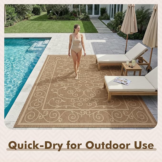 MontVoo-Outdoor Rug-Patio Rug 6x9 ft Polypropylene Indoor Outdoor Rugs Outdoor - Image 7