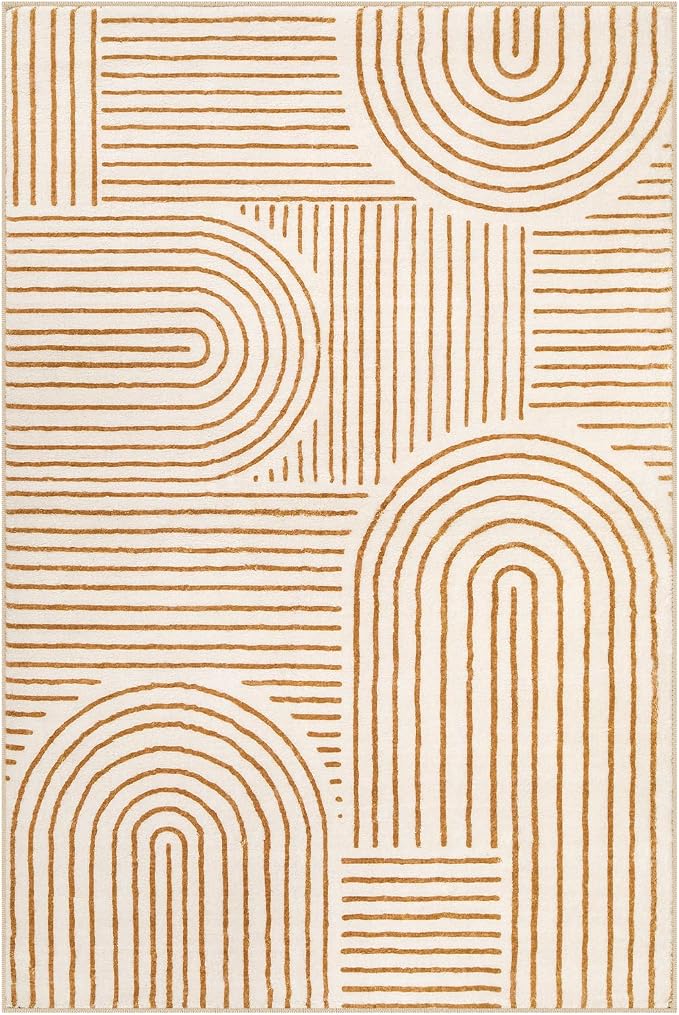 Lahome Abstract Washable Area Rug 6x9, Soft 6x9 Rug - Image 7