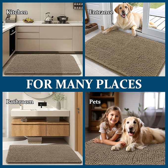 OLANLY Dog Door Mat for Muddy Paws 70x32, Absorbs Moisture and Dirt, Absorbent - Image 8