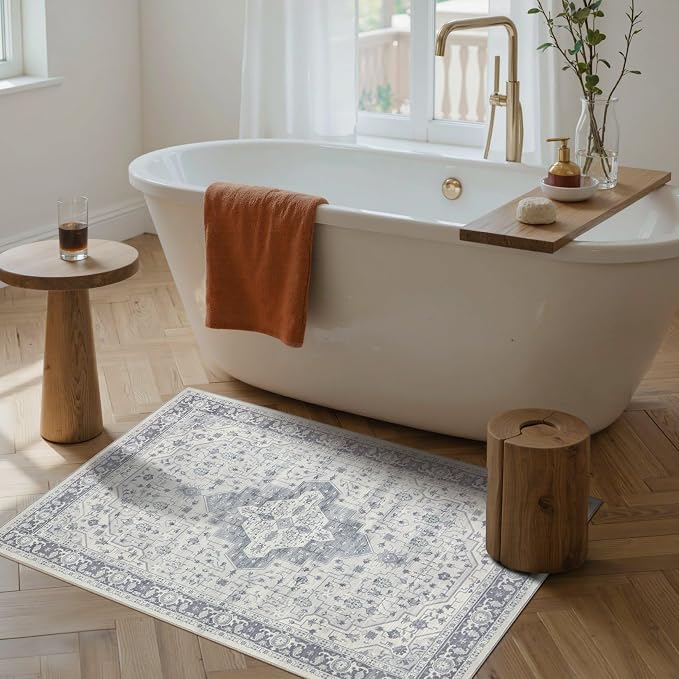 Rugxara 2x3 Door Mat Indoor Entrance, Washable Non Slip Kitchen Bathroom Rugs - Image 3