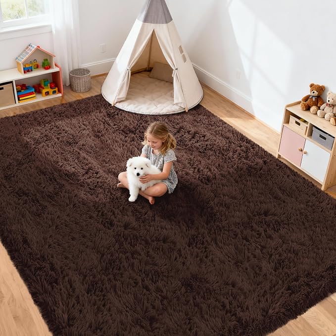 8x10 Area Rug for Living Room: Ultra Soft Fluffy Rug Modern Large Thicked Shag - Image 3