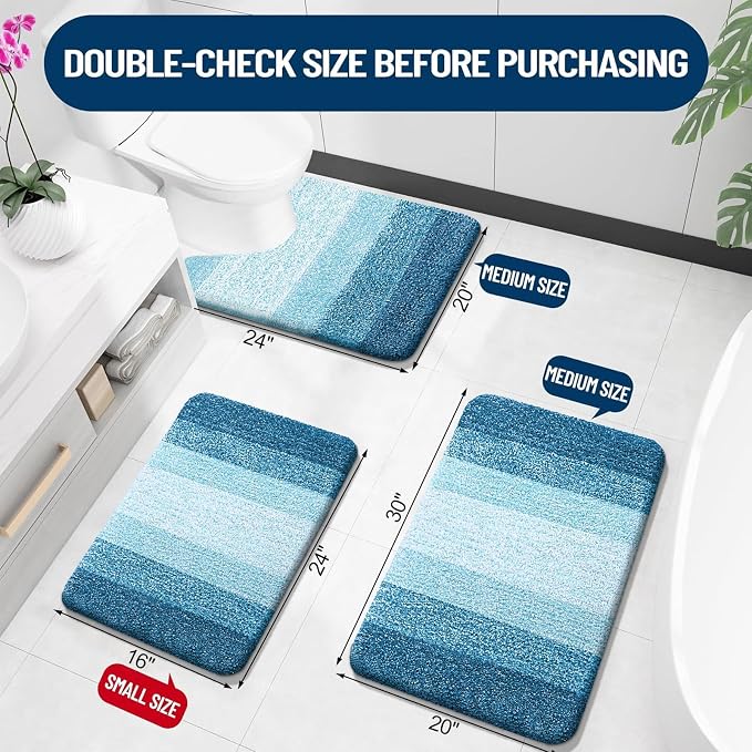 OLANLY Luxury Toilet Rugs U-Shaped 24x20, Extra Soft and Absorbent Microfiber - Image 2