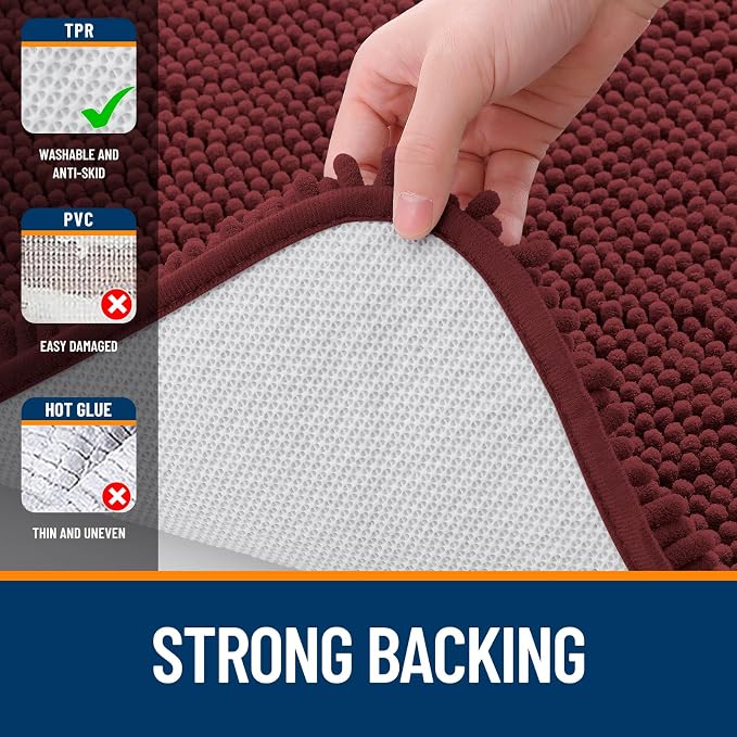 OLANLY Toilet Rugs U-Shaped 20x20, Extra Soft Absorbent Chenille Contour - Image 6