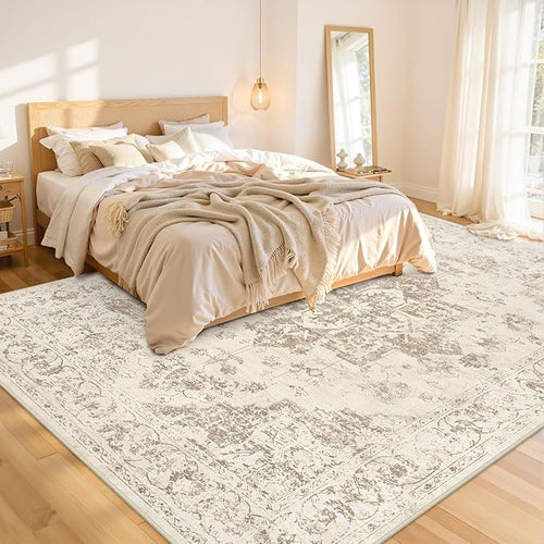 10x12 Area Rug for Living Room: Vintage Boho Neutral Washable Rug Indoor Soft - Image 2