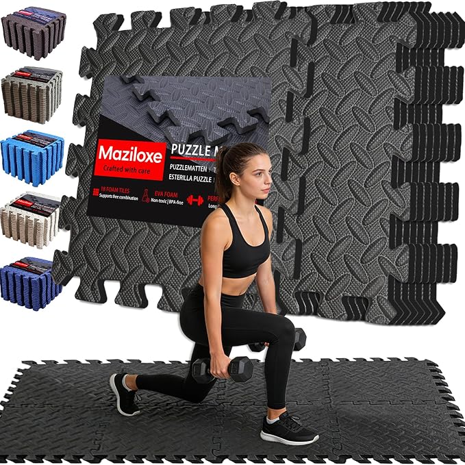 Gym Flooring for Home Gym, 12.6"x12.6"x0.4" EVA Exercise Mats, Puzzle Floor Mat by Unknown