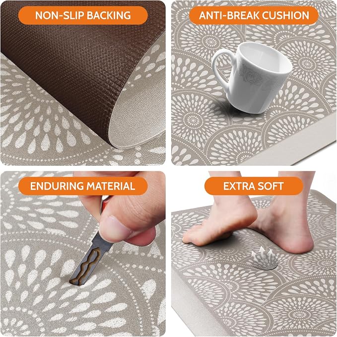Mattitude 4/5 Inch Kitchen Mat, 17.3x28in Heavy Duty Ergonomic Comfort Foam - Image 4