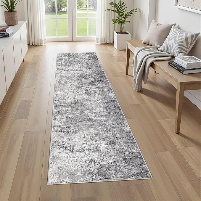UERMEI 2x8 Washable Runner Rug for Hallway, Non Slip Low Pile Kitchen Carpet by UERMEI