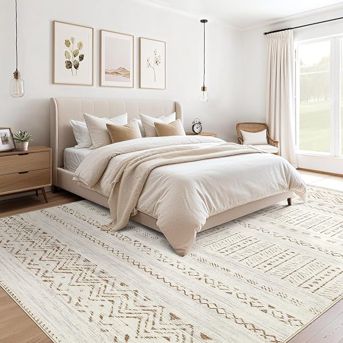 cotiled 9x12 Area Rugs Living Room Rug: Washable Boho Rugs - Image 3