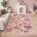 Latte&Fog Floral Area Rugs, Living Room, Cute Nursery Dorm, Non Slip Low Pile by LatteFog