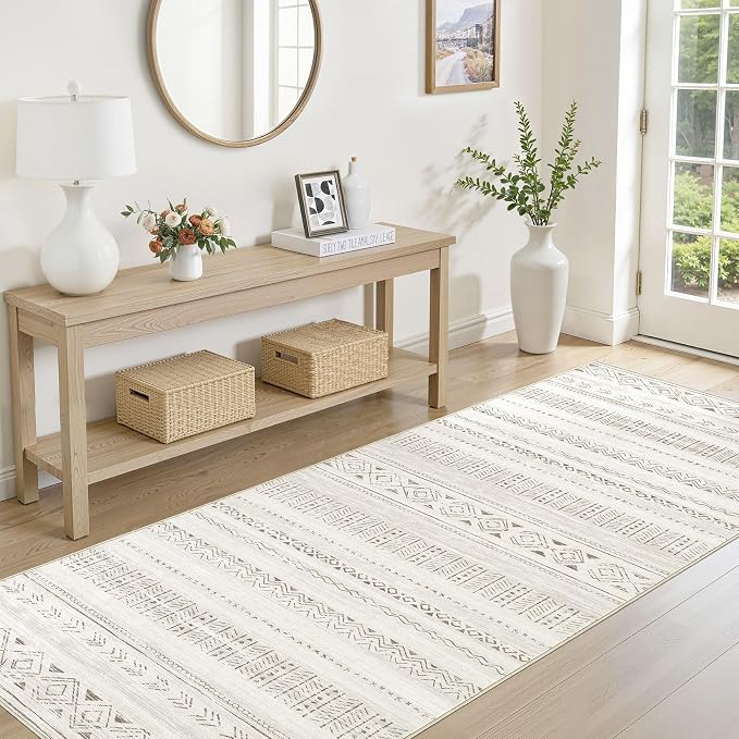 cotiled Hallway 3x12 Runner Rugs: Washable Boho Rugs - Image 3