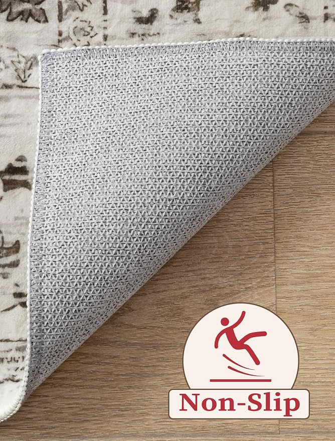 SERISSA Boho Washable Runner Rug, 2x6 Rug Non-Slip Vintage Earth Tone Hallway - Image 4