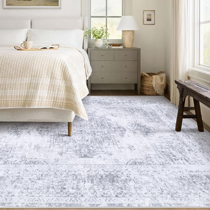 XLUEZ Area Rug 6x9 Living Room Rug, Machine Washable Vintage Distressed - Image 2