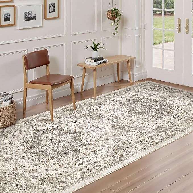 Vintage Hallway Runner Rug 3x12: Large Soft Washable Entryway - Image 3