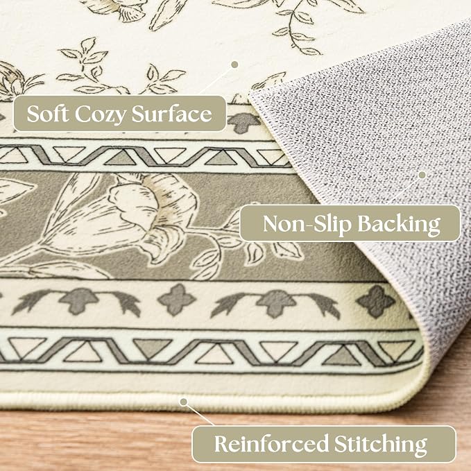 Greyish Beige Runner Rugs 2x6 for Hallway Kitchen Bedroom Beside Laundry Room - Image 4