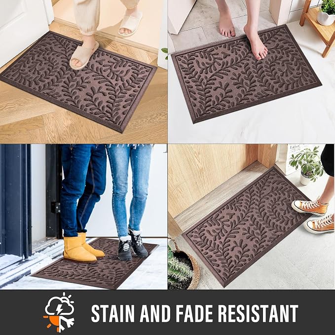 HIYARD Front Door Mat, Absorbent Dirt Trapping Welcome Door Mat Indoor Outdoor - Image 6
