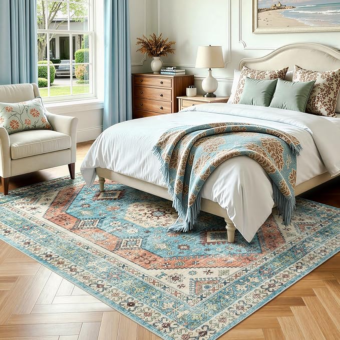 Lofus Vintage Living Room Rugs 5x7, Soft Machine Washable Area Rug - Image 3