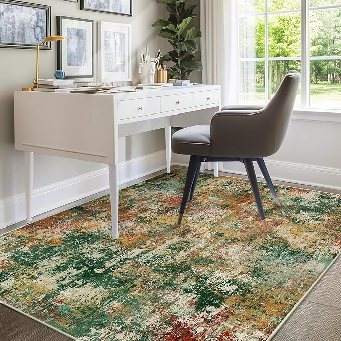 RELEANY Washable Area Rugs 6'x9' Non-Slip Modern Abstract Soft - Image 3