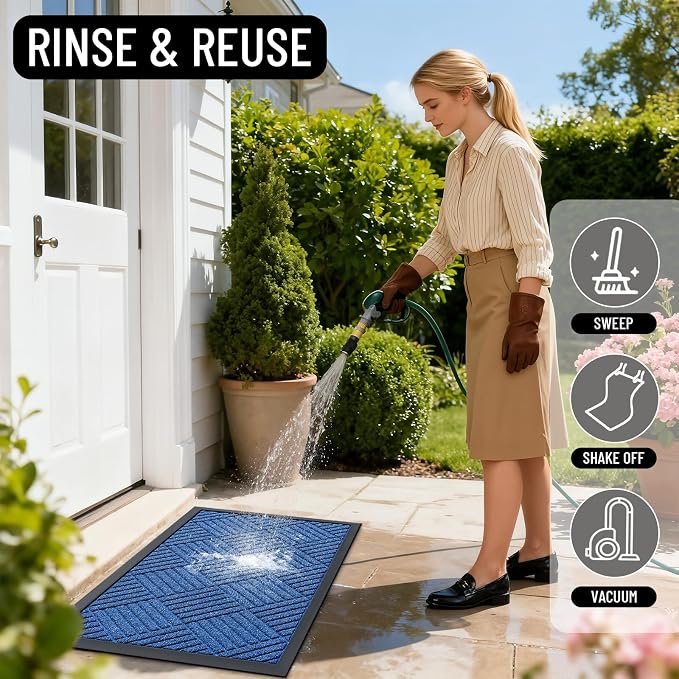 OLANLY Front Door Mat Outside Entrance 33x21, Heavy Duty Sturdy Natural Rubber - Image 7