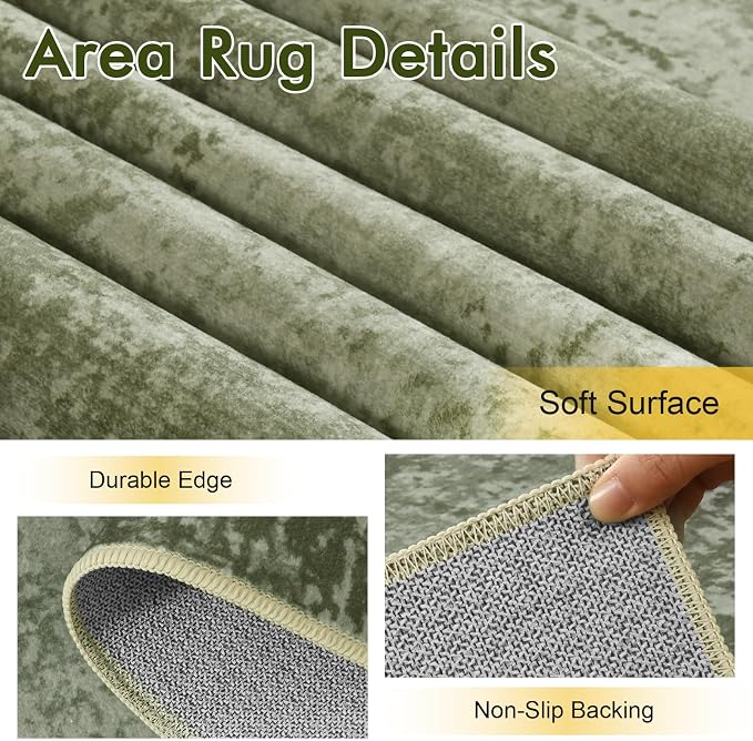 4x6 Ft Area Rugs for Living Room, Soft Non-Slip Washable Rugs Modern Abstract - Image 5