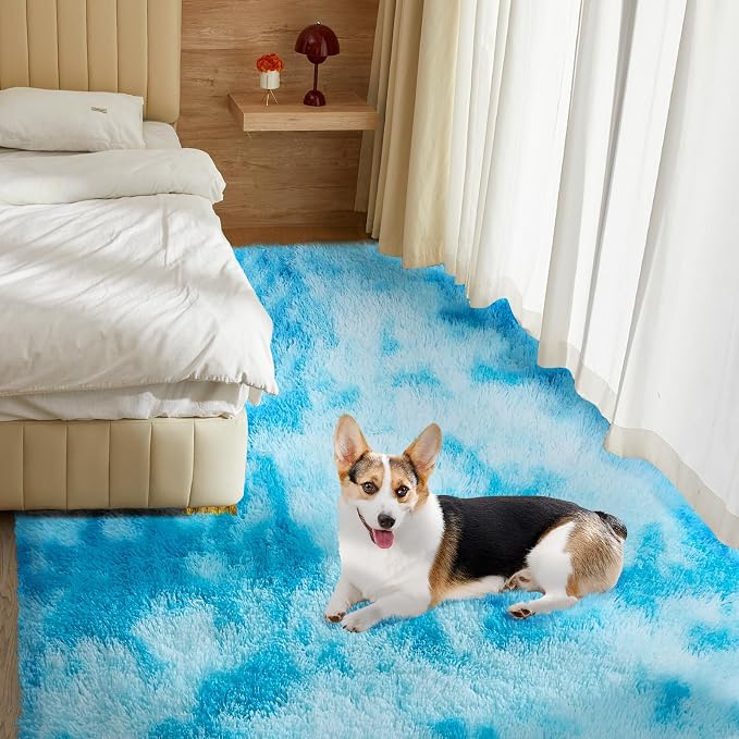 Ultra Soft Rug for Living Room, 5X8 Fluffy Shag Area Rug for Bedroom, Modern - Image 7
