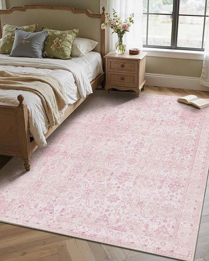 Rugxara 4x6 Rug for Living Room Bedroom, Vintage Retro Boho Area Rugs, Non Slip - Image 3