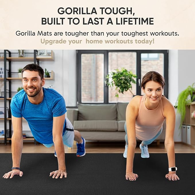 Gorilla Mats Large Exercise Mat – 6'x4', Flat Fitness, Yoga & Weight Lifting - Image 6