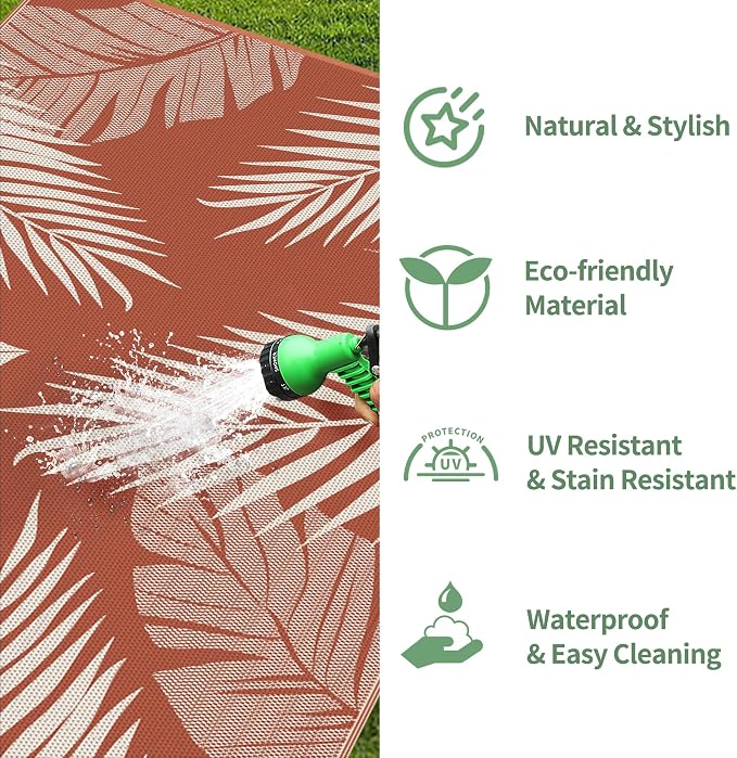GENIMO Outdoor Rug 6' x 9' Waterproof - Image 6