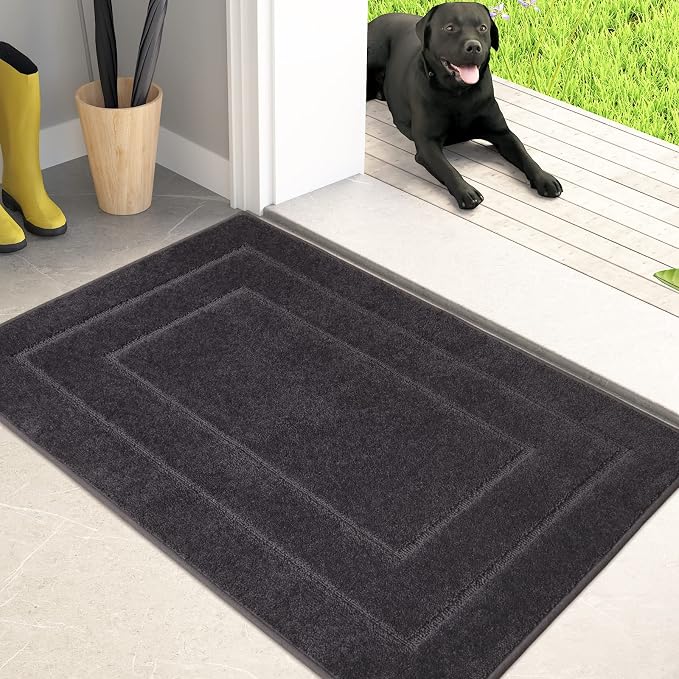 PURRUGS Dirt Trapping Door Mat 24" x 35.5", Non-Slip/Skid Machine Washable by PURRUGS