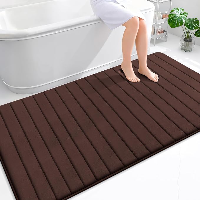 OLANLY Memory Foam Bath Mat 70x46, Super Soft Absorbent Bathroom Rugs, Quick Dry by OLANLY