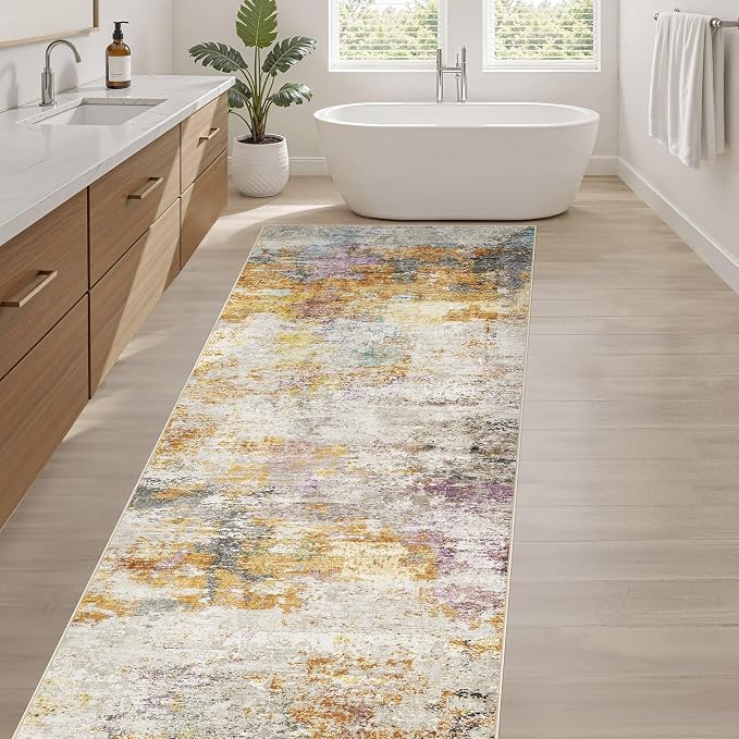 Runner Rug Kitchen Washable Rugs: 2x6 Non-Slip Abstract Soft Modern Stain - Image 5