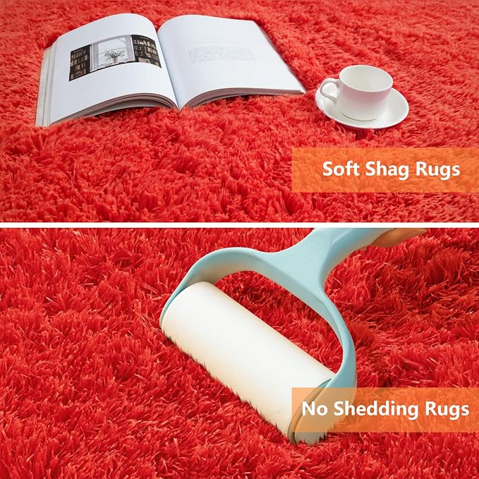 Shag Runner Rug for Bedroom Living Room 3x7 Upgrade Non-Slip Fluffy Soft - Image 4