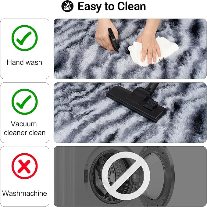 qulint Zebra Rug for Bedroom, 4x6 Fluffy Animal Rug for Living Room, Shaggy - Image 5