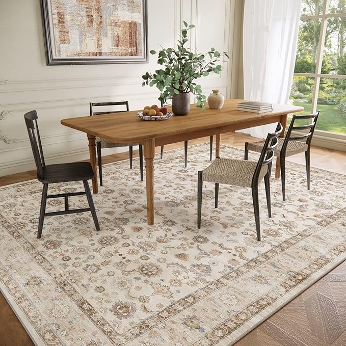 10x14 Area Rug Washable Rugs: Large Living Room Rug Stain Resistant Non Slip - Image 5