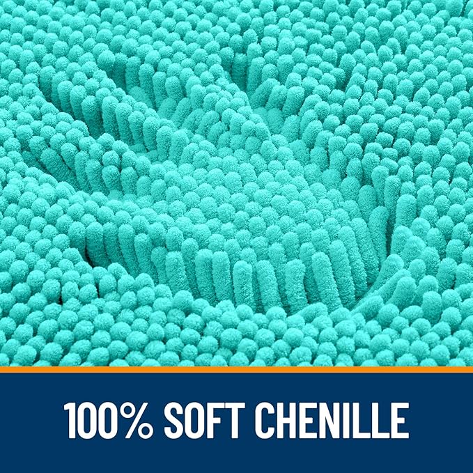 OLANLY Bathroom Rugs 30x20, Extra Soft Absorbent Chenille Bath Rugs, Rubber - Image 3